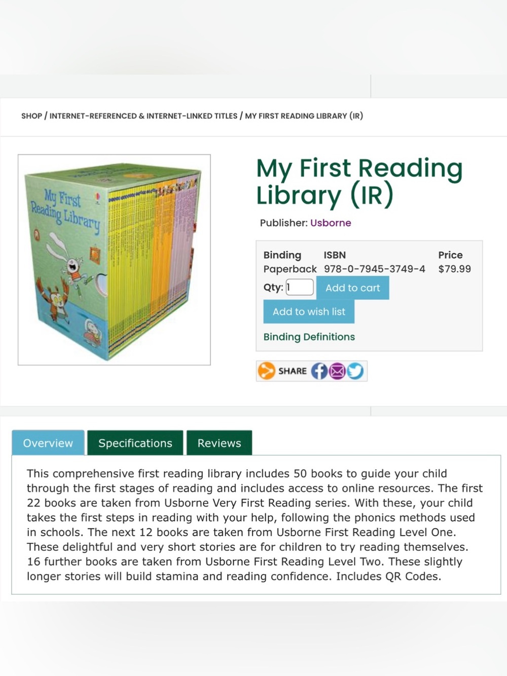 Usborne My First Reading Library - Picture 2 of 5